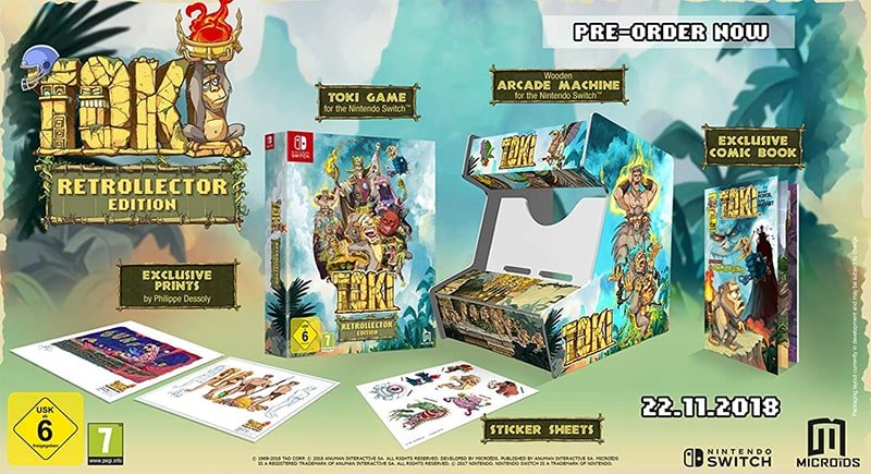 Contenu de l'édition Rétrocollector de Toki sur Switch