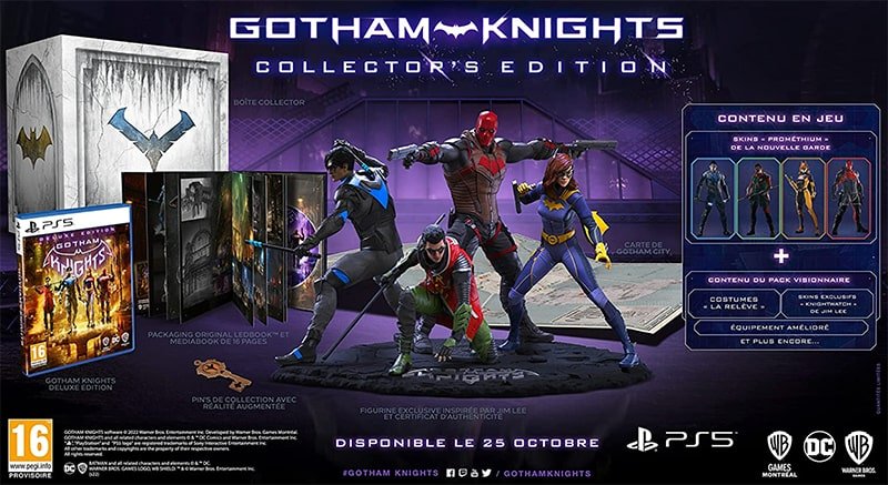 Contenu édition collector jeu PS5 Gotham Knights bas prix