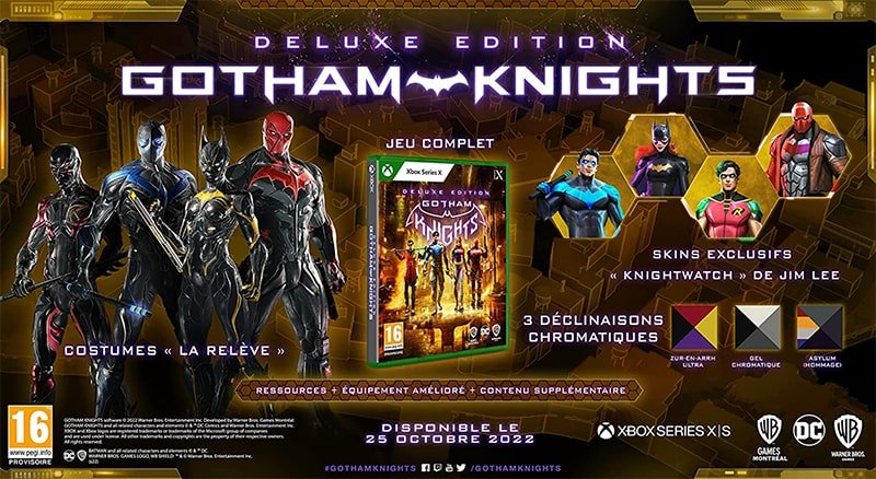 Contenu de l'édition Deluxe du jeu Gotham Knights sur Xbox Series X à bas prix