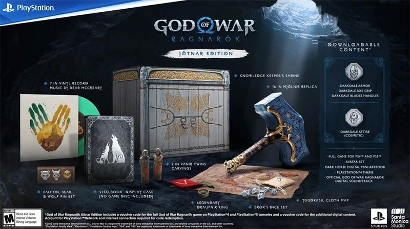 Contenu de l'édition Jötnar de God of War Ragnarök en précommande, jeu PS5 et PS4