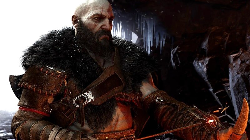 Kratos dans jeu vidéo God of War : Ragnarök édition Jötnar sur PS4 et PS5