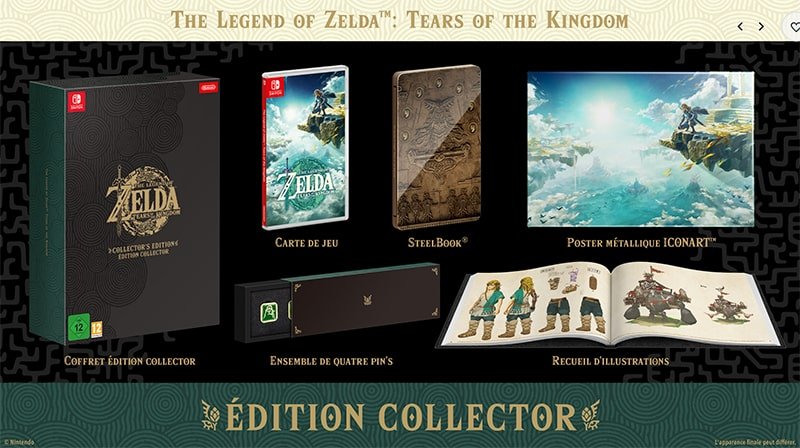 Jeu Switch en édition collector Zelda Tears of the Kingdom