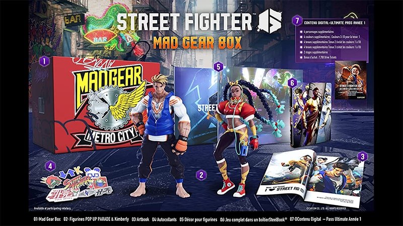 Contenu édition collector Street Fighter 6 PS5 promotion